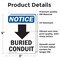 Signmission Buried Conduit (Down Arrow) Sign With Symbol, 3.5 in W x Rectangle, Vinyl Decal OS-2PACK-NS-D-35-V-10402 - alternate 5
